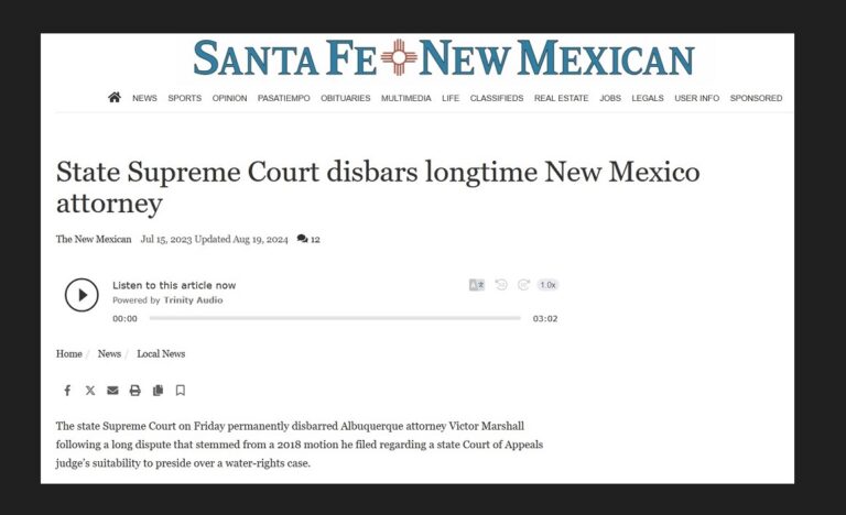 Mr. Victor Marshall and the dishonesty of the New Mexico Supreme Court. (Part 2 of 2)