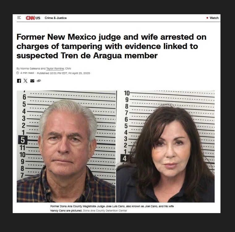 New Mexico Judge Cano and the Venezuelan transnational international gang “Tren en de Aragua”